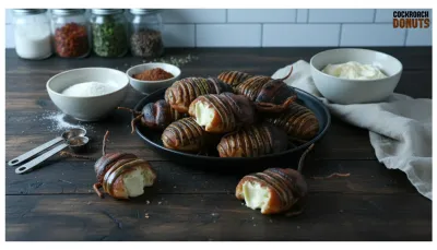 Halloween Cockroach Donut Recipe - ingredients preparation