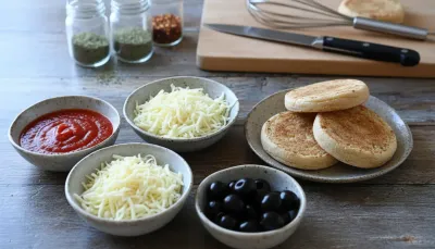 Halloween Mini Pizzas: Spooky Snack Board Ideas - ingredients preparation
