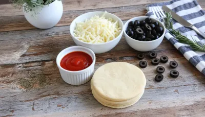 Halloween Mini Pizzas: Spooky Snack Board Idea - ingredients preparation