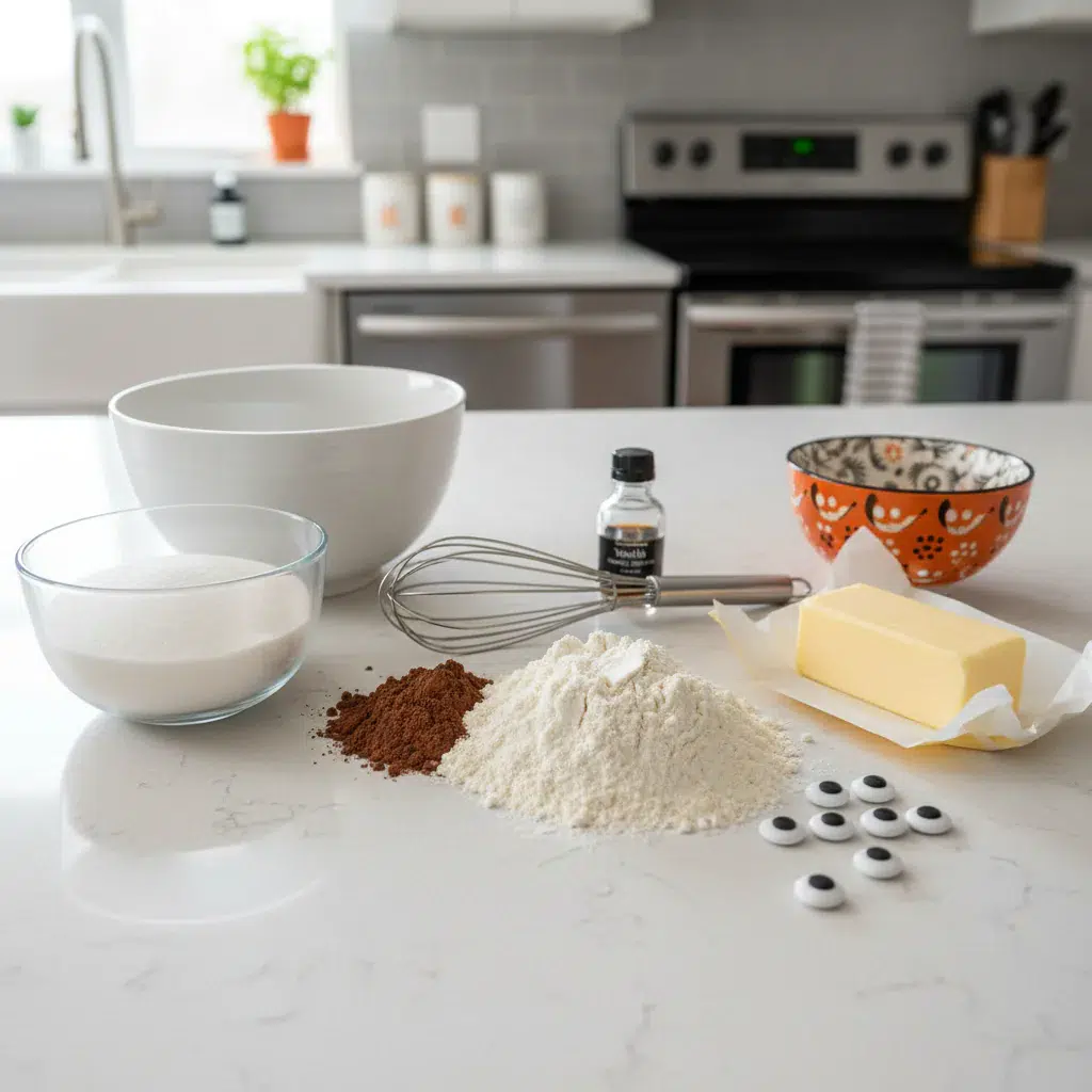 Halloween Mummy Cookies: Spooky & Cute! - ingredients preparation