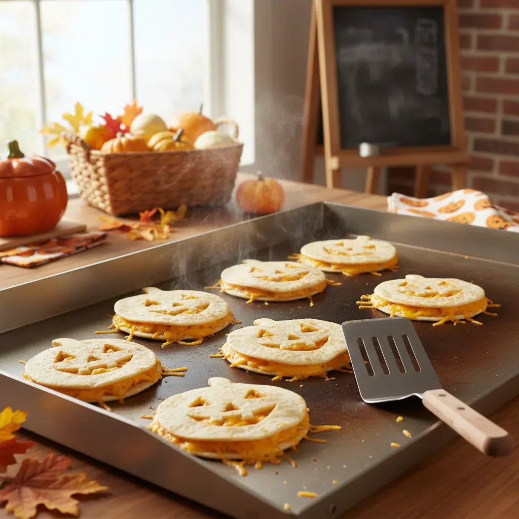 Halloween Pumpkin Quesadillas: Fun & Easy Recipe - cooking process