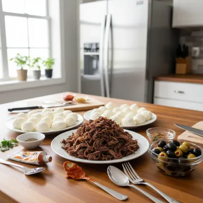 Jerked Beef Halloween Snack Eyeballs Recipe - ingredients preparation