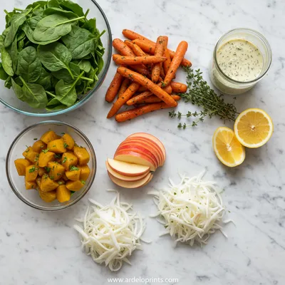 Harvest Salad with Lemon Thyme Dressing - cooking process