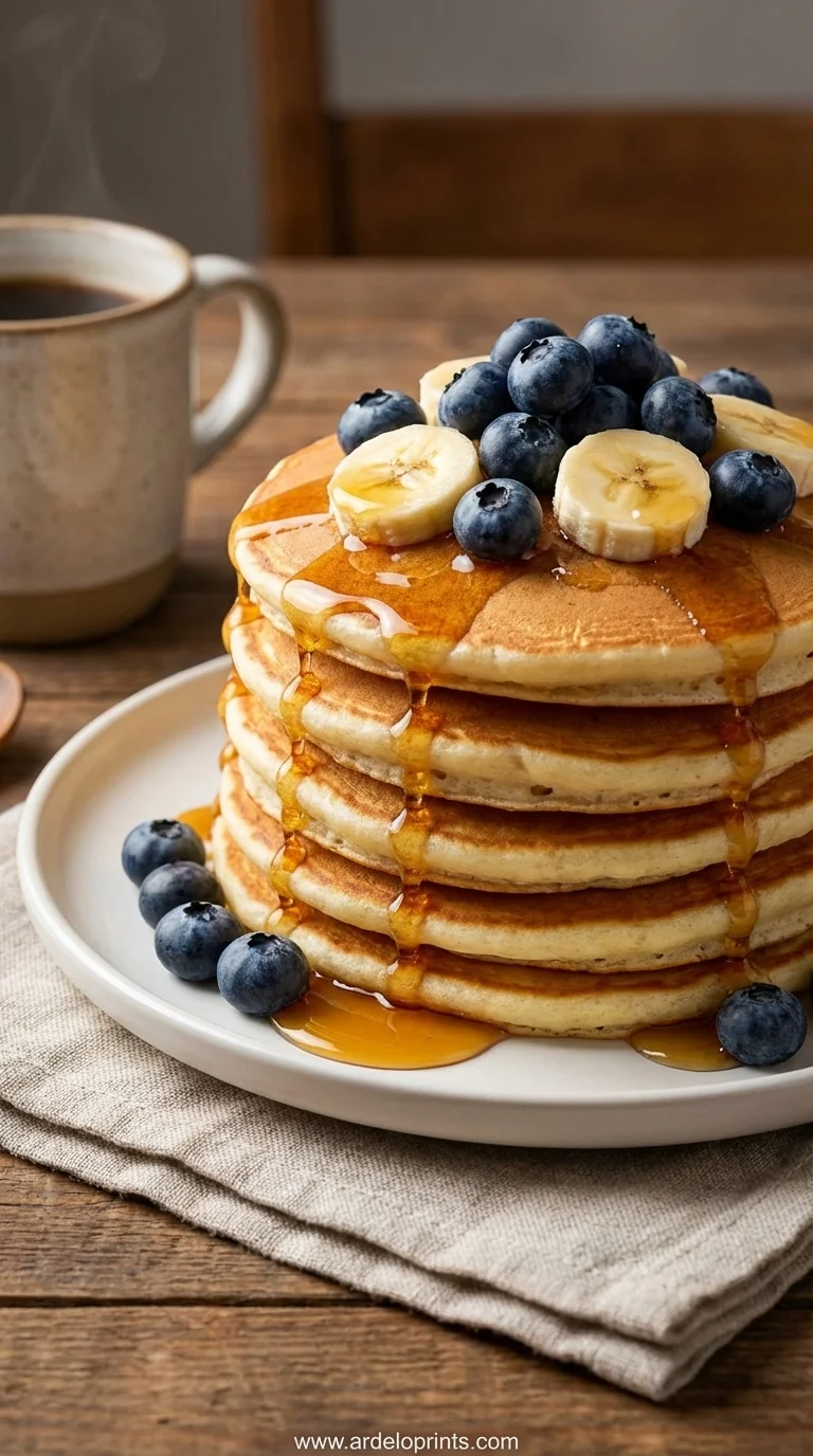 Healthy Fluffy Pancakes For Breakfast Recipe - feature image