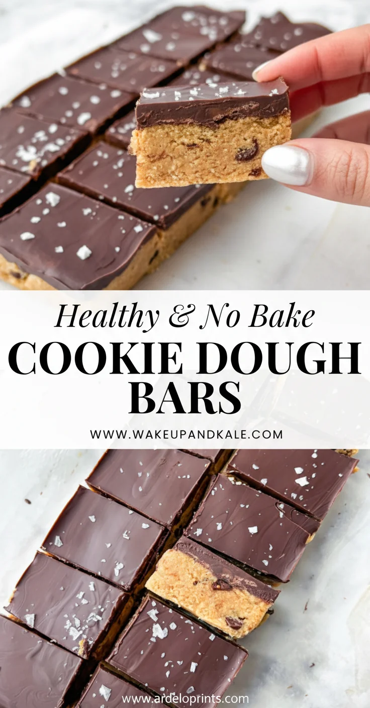 Healthy No Bake Cookie Dough Bars Recipe - feature image