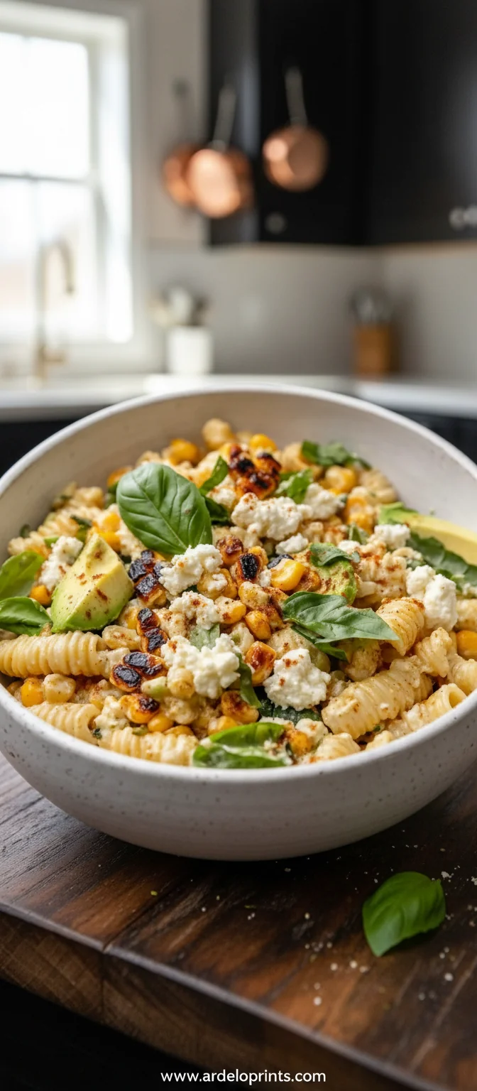 Healthy Street Corn Pasta Salad - feature image