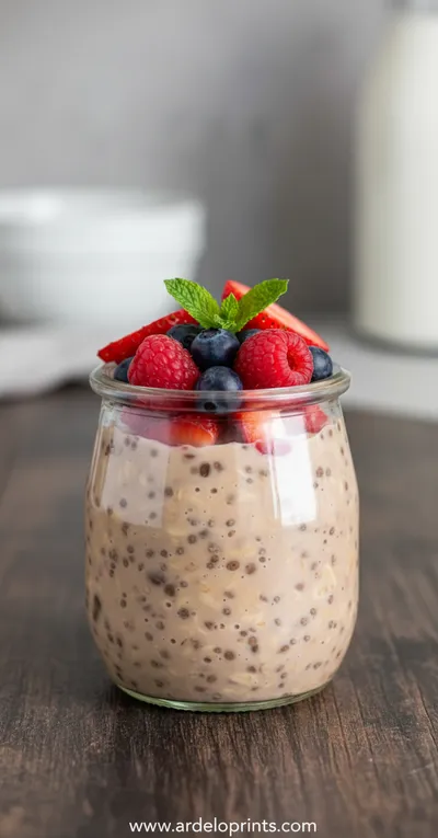 High Protein Chocolate Overnight Oats Recipe - ready to serve