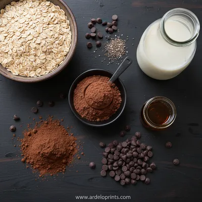 High Protein Chocolate Overnight Oats Recipe - cooking process