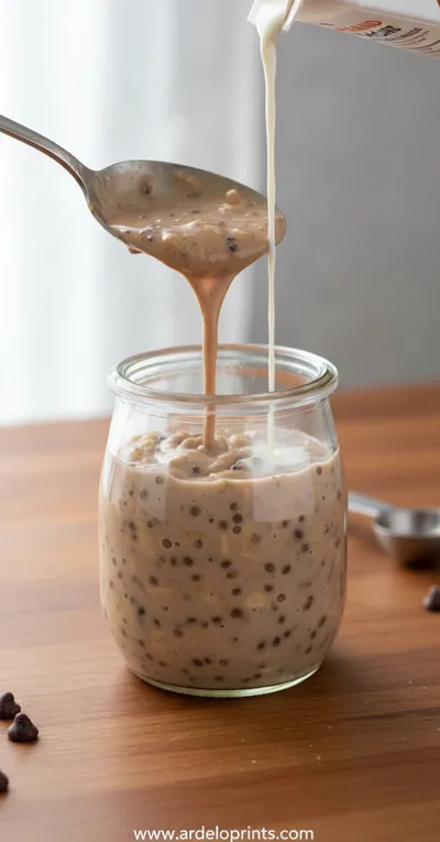 High Protein Chocolate Overnight Oats Recipe - ingredients preparation
