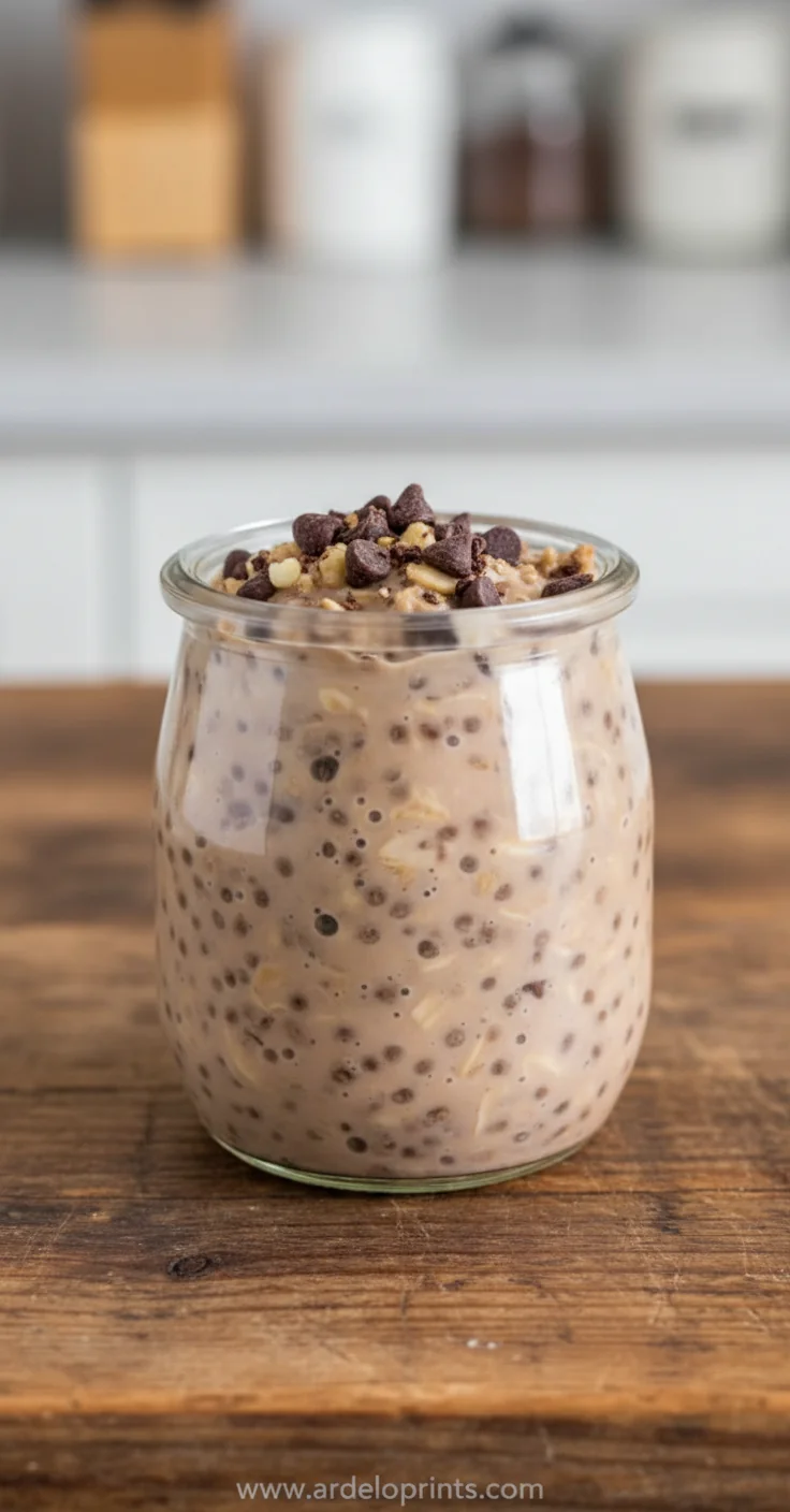 High Protein Chocolate Overnight Oats Recipe - feature image