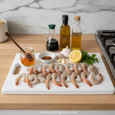 High-Protein Honey Garlic Shrimp - cooking process