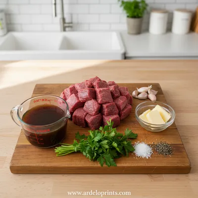 High Protein Slow Cooker Garlic Butter Beef Bites - ready to serve
