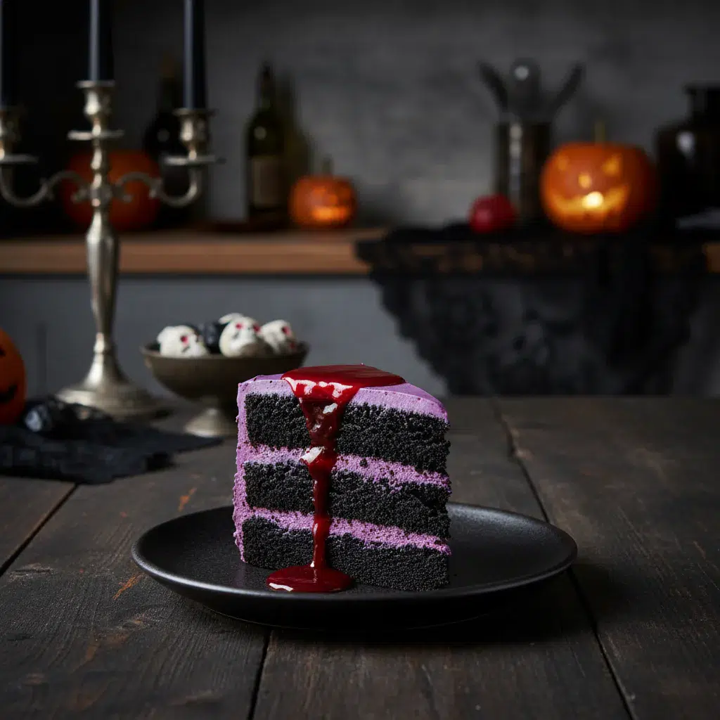 Edible Blood Recipe for Halloween Cakes - final presentation