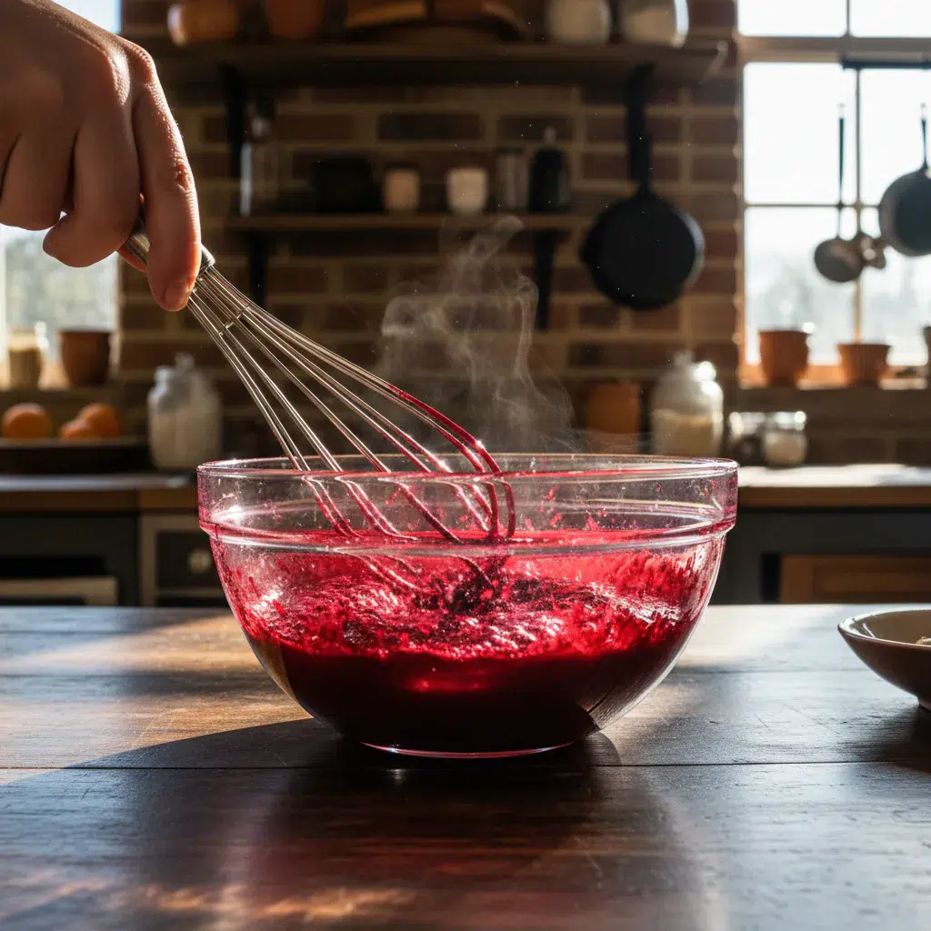 Edible Blood Recipe for Halloween Cakes - cooking process