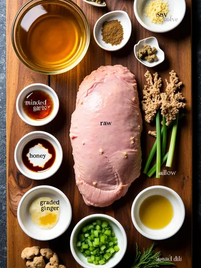 Honey Garlic Ground Turkey - ingredients preparation