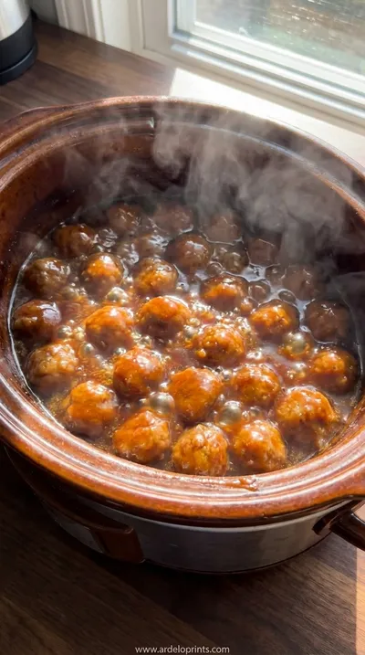 Slow Cooker Honey Garlic Meatballs: Irresistible Recipe - cooking process