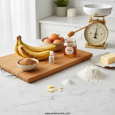 Honey Vanilla Banana Bread - cooking process