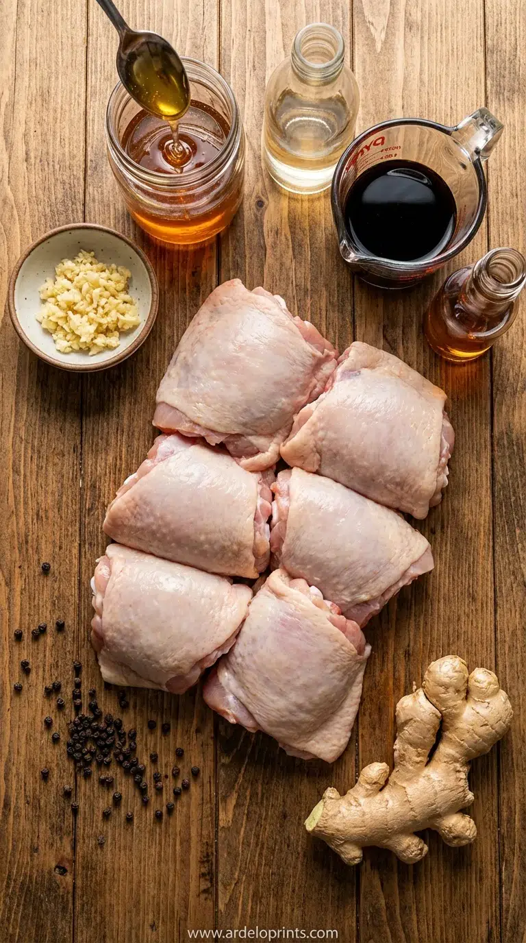 Honey Garlic Chicken Thighs Recipe: Slow Cooker - ingredients preparation