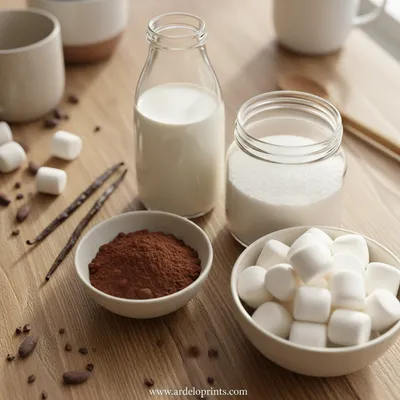 Hot Chocolate Recipe With Cocoa Powder - Easy & Quick - ingredients preparation