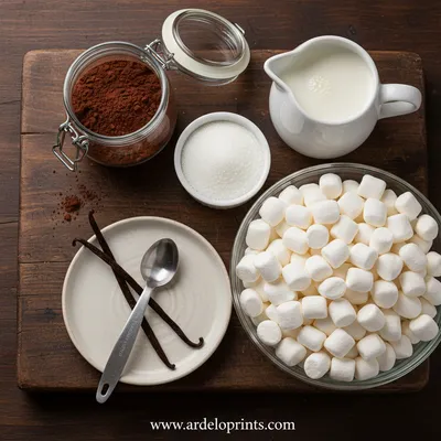 Hot Cocoa With Marshmallows Recipe - ingredients preparation