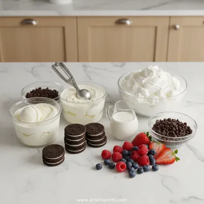 Ice Cream Sandwich Cake - ingredients preparation