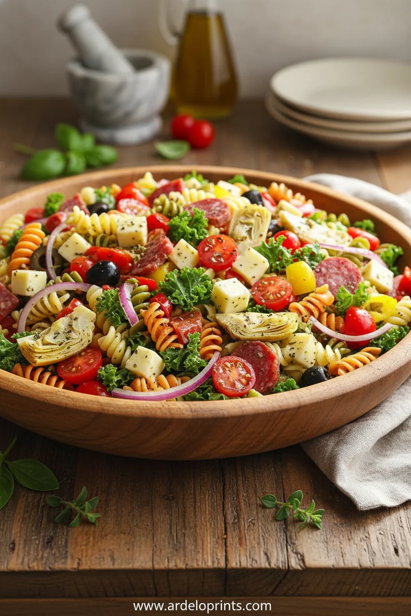 Antipasto Pasta Salad: Rainbow Recipe - feature image