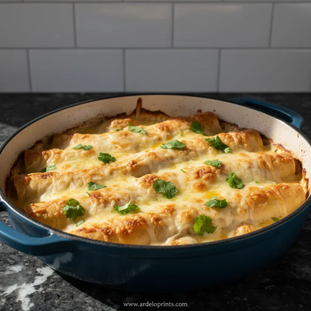 White Chicken Enchiladas Recipe with Sour Cream