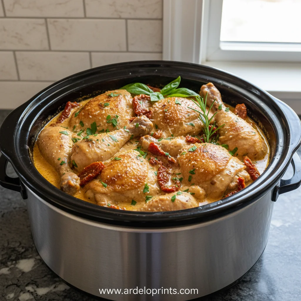 Easy Crockpot Marry Me Chicken - feature image