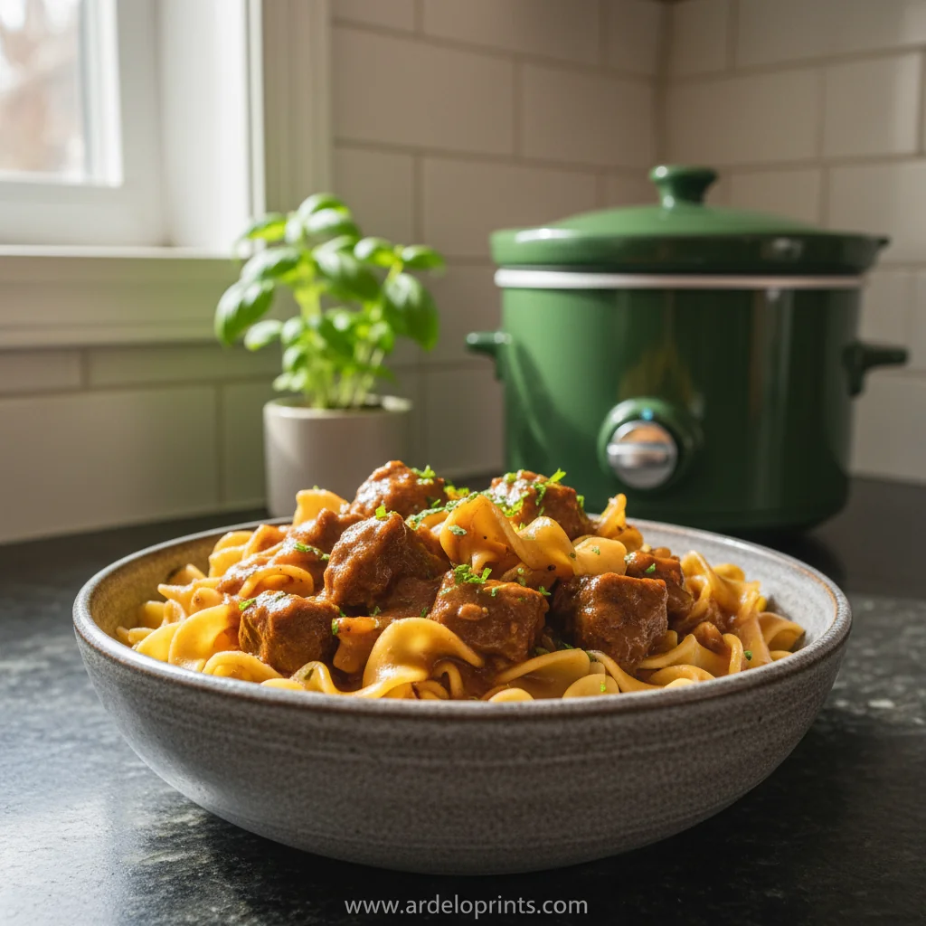 Slow Cooker Beef and Noodles: Easy Recipe - feature image