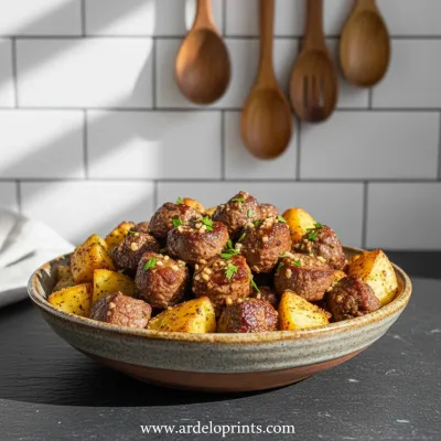 Crockpot Garlic Butter Steak Bites and Potatoes