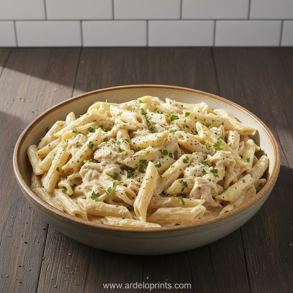 Slow Cooker Olive Garden Chicken Pasta Recipe - feature image