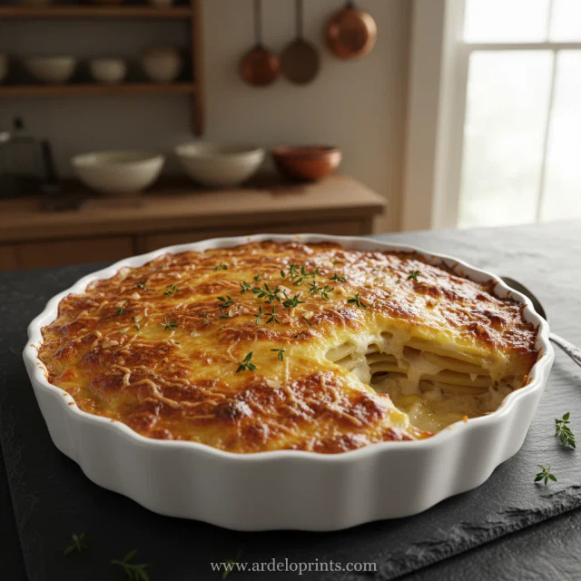 Cheesy Garlic Potatoes Gratin Recipe
