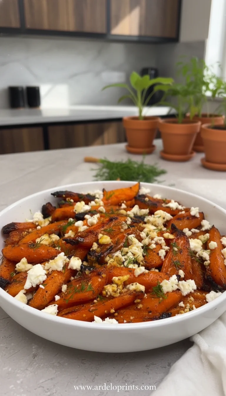 Honey Roasted Carrots with Feta & Dill - feature image