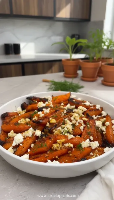 Honey Roasted Carrots with Feta & Dill