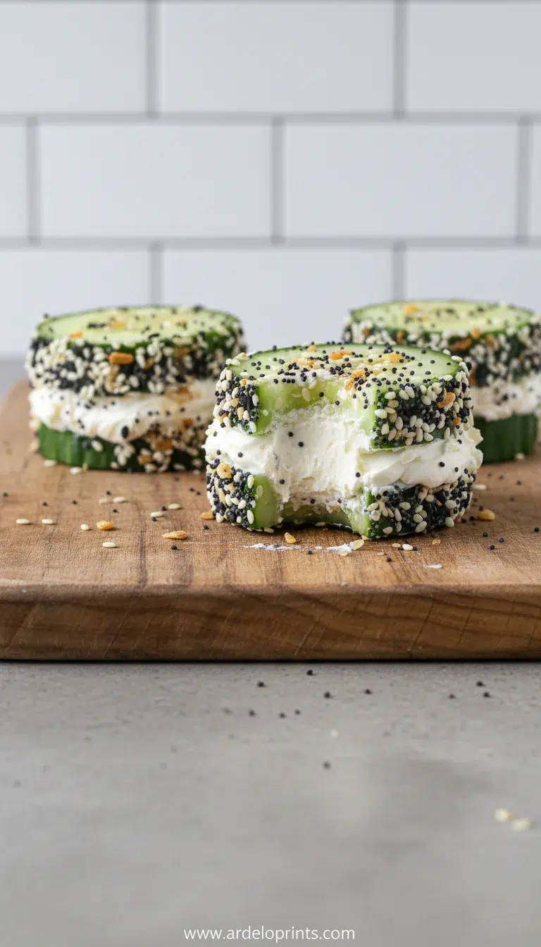 Low Carb Everything Bagel Cucumber Sandwiches - feature image