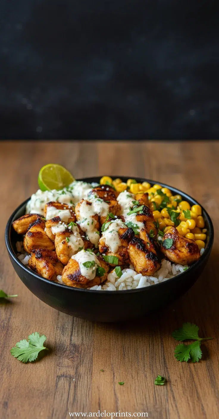 Street Corn Chicken Rice Bowl Recipe - feature image