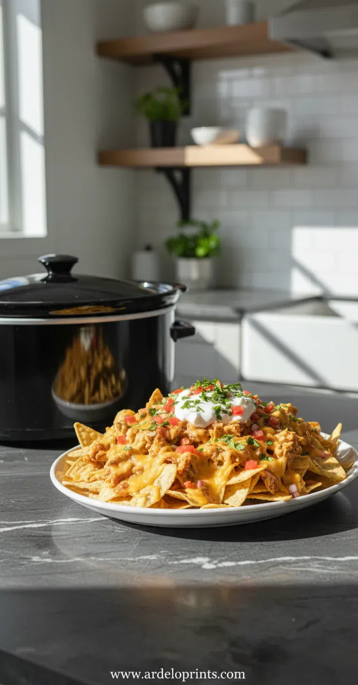 Crockpot Creamy Chicken Nachos: Easy Recipe