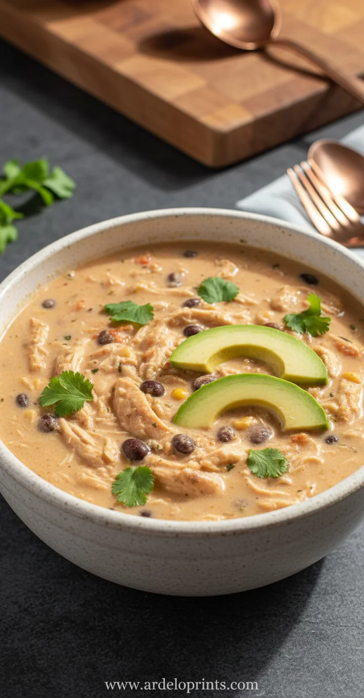 White Chicken Chili with Cream Cheese Recipe - feature image