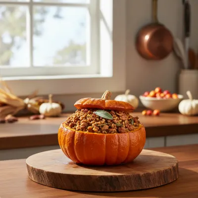 Turkey & Sage Stuffed Pumpkins: Fall Recipe