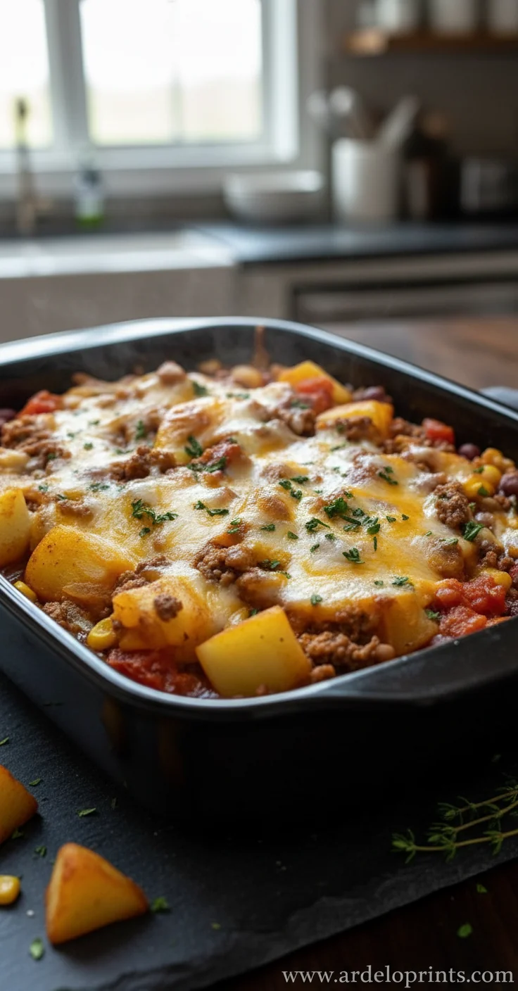 Slow Cooker Cowboy Casserole - feature image