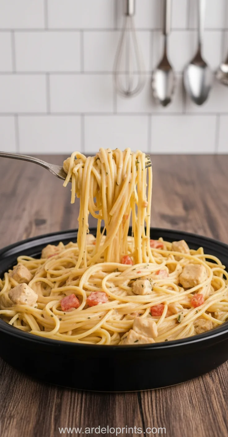 Crock Pot Cheesy Chicken Spaghetti: Easy Recipe - feature image