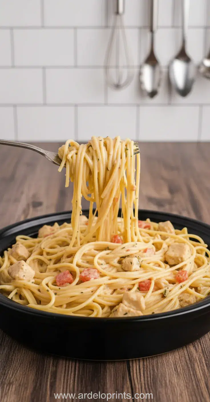 Crock Pot Cheesy Chicken Spaghetti: Easy Recipe - feature image