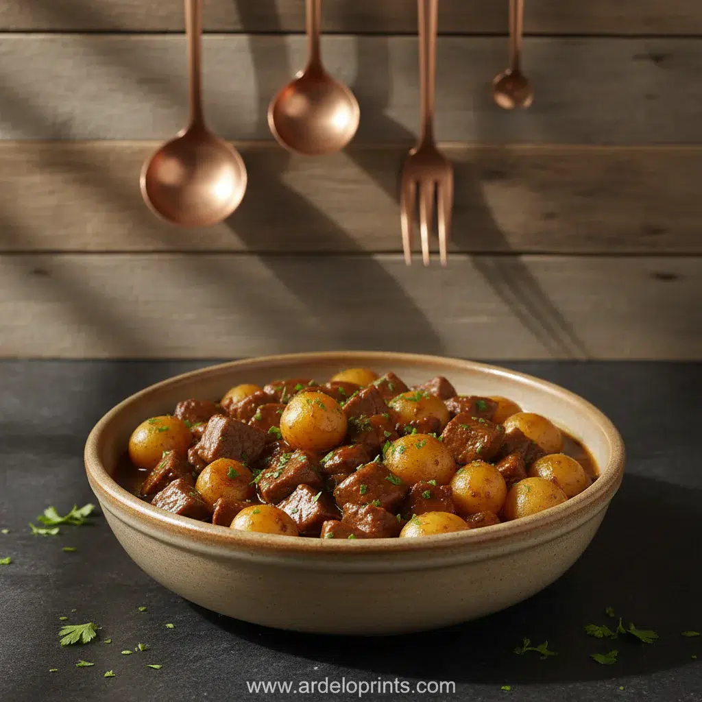 Crockpot Steak Bites and Potatoes - feature image