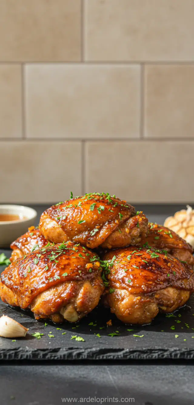 Crock Pot Chicken Thighs with Garlic Honey Glaze
