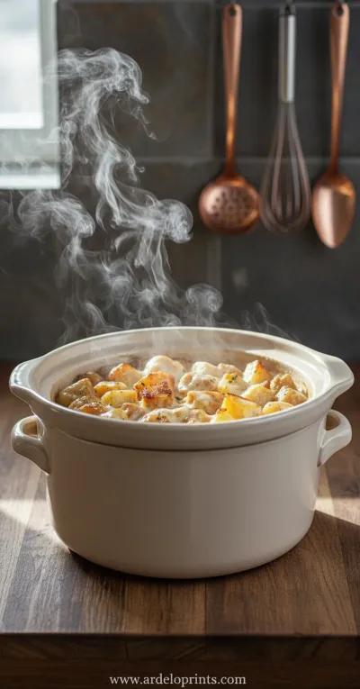 Garlic Chicken and Potatoes Crockpot Recipe - cooking process