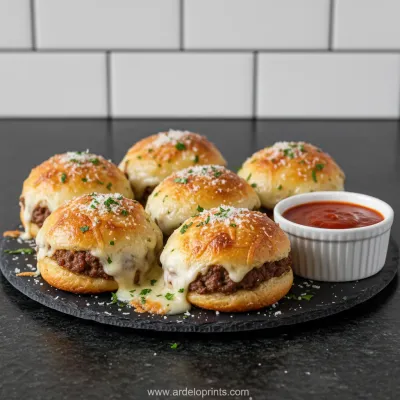 Garlic Parmesan Cheeseburger Bombs Recipe - ready to serve