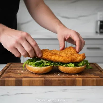 Chicken Caesar Sandwich: Crispy & Delicious - cooking process