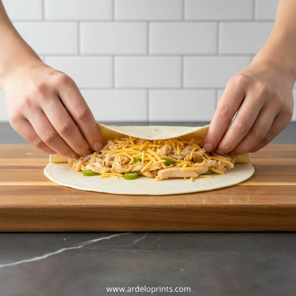 Easy Chicken Chimichanga Recipe - cooking process