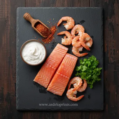 Cajun Creamy Salmon and Shrimp Recipe - ingredients preparation