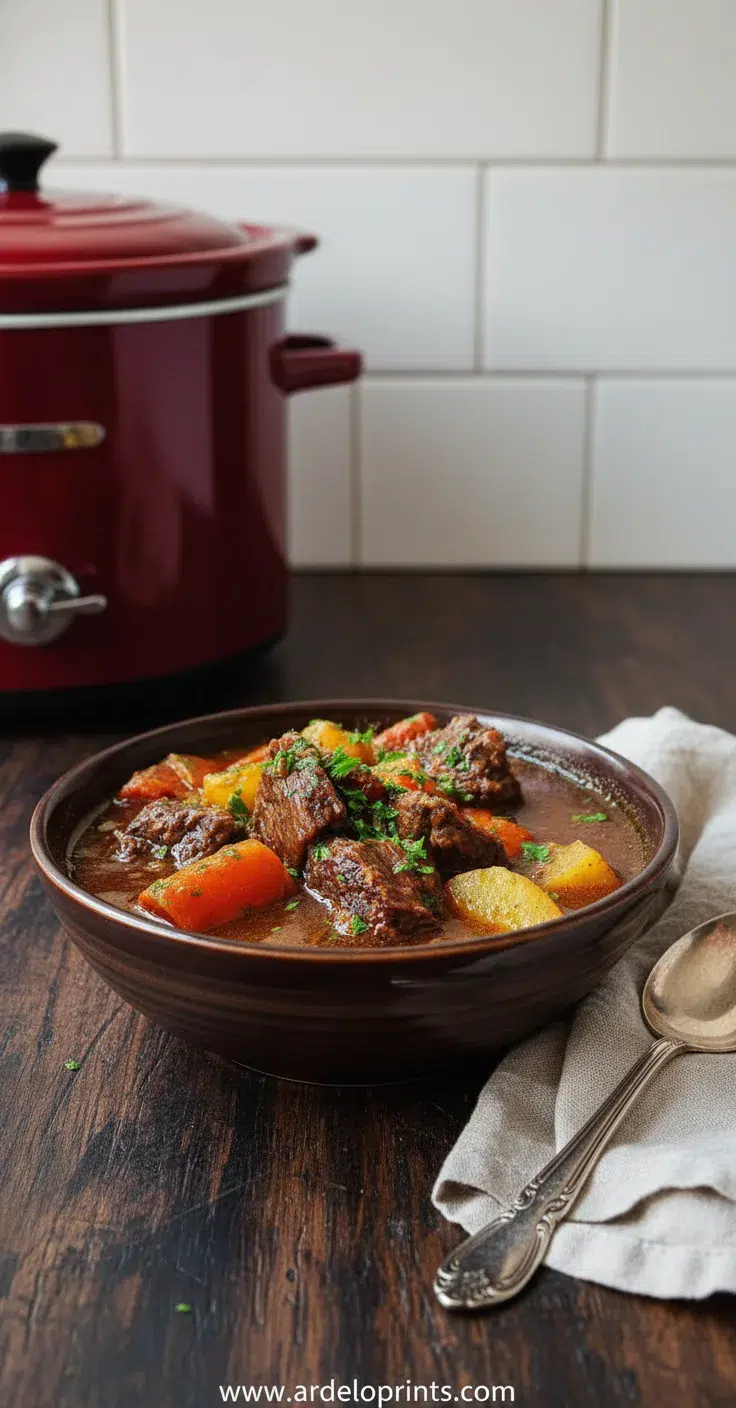 Mom's Slow Cooker Beef Stew: Easy Recipe - final presentation